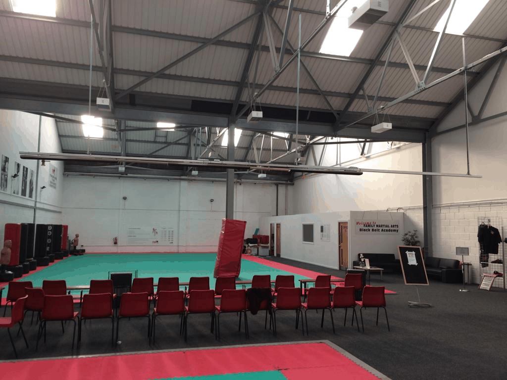 Infrared heaters for Family Martial Arts Liverpool